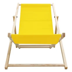 Liegestuhl klappbar Gelb Holz verstellbare Rückenlehne bis 120 kg Sonnenliege Gartenliege Strandliege-ECD Germany Outlet