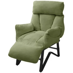 Loungesessel mit Armlehnen Grün Relaxsessel mit Leinenbezug ML-Design-ECD Germany Online