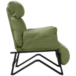 Loungesessel mit Armlehnen Grün Relaxsessel mit Leinenbezug ML-Design-ECD Germany Online