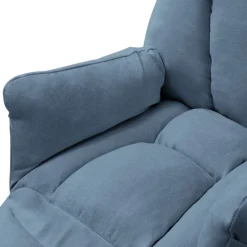 Loungesessel mit Armlehnen Blau Relaxsessel mit Leinenbezug ML-Design-ECD Germany New