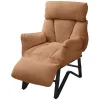 Loungesessel mit Armlehnen Braun Relaxsessel mit Leinenbezug ML-Design-ECD Germany New