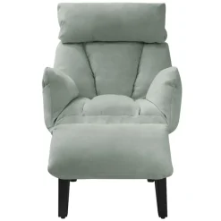 Loungesessel mit Armlehnen Grau/Grün Relaxsessel mit Leinenbezug ML-Design-ECD Germany New