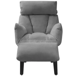 Loungesessel mit Armlehnen Grau Relaxsessel mit Leinenbezug ML-Design-ECD Germany Clearance