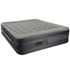 Luftmatratze Luftbett mit eingebauter Luftpumpe für 2 Personen 203x157x47 cm Grau ML-Design-ECD Germany Best