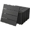 1m² 11 Stück WPC Terrassenfliesen 30x30 cm Anthrazit in Holzoptik Balkon Bodenbelag mit Drainage und Klicksystem Terrassendielen Balkonfliesen-ECD Germany Best