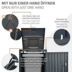 Mülltonnenbox 1er bis 240L 68x80x116,3 cm aus Stahl in Lärchenoptik ML-Design-ECD Germany Clearance