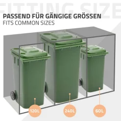 Mülltonnenbox mit Pflanzdach 2er bis 240 Liter 132x80x124 cm aus Stahl in Anthrazit-Holzoptik ML-Design-ECD Germany Discount