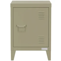 Nachttisch 40x30x58 cm Olive aus Stahl mit verstellbarer Regalboden ML Design-ECD Germany Online