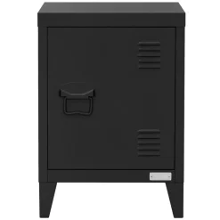 Nachttisch 40x30x58 cm Schwarz aus Stahl mit verstellbarer Regalboden ML Design-ECD Germany Clearance