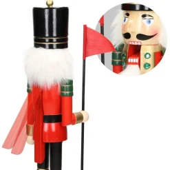 Nussknacker Figur mit schwarzer Hut und Fahne 25 cm aus Holz-ECD Germany Sale