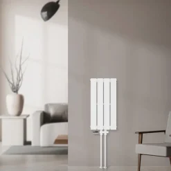 Paneelheizkörper Einlagig 300x600 mm Weiß mit Boden Anschlussgarnitur ML-Design-ECD Germany Hot