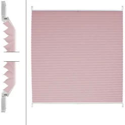Plissee 55x200 cm Rosa inkl. Befestigungsmaterial-ECD Germany New