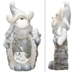 Rentier Figur mit LED Beleuchtung 53 cm aus Polyresin-ECD Germany