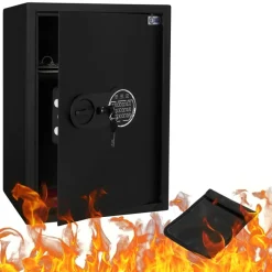 Safe Tresor 43L aus Stahl mit Elektronikschloss, Notschlüsseln und feuerfester Tasche-ECD Germany Outlet