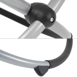 Schaukelliege mit Kopfstütze 155x45x125 cm Hellgrau aus Polyester mit Stahlrahmen-ECD Germany