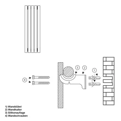 Universal Befestigungsmaterial für Heizkörper Komplettset Weiß LuxeBath-ECD Germany Discount