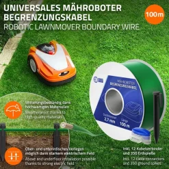 Universal 100m Begrenzungskabel für Mähroboter + 350 Erdnägel-ECD Germany