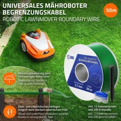 Universal 200m Begrenzungskabel für Mähroboter + 800 Erdnägel-ECD Germany