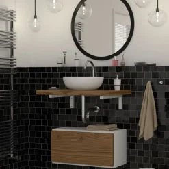 Wandkonsole Regalhalterung 2er Set 400 x 150 mm weiß aus Stahl ML-Design-ECD Germany Best