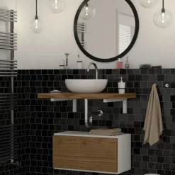 Wandkonsole Regalhalterung 2er Set 350 x 150 mm weiß aus Stahl ML-Design-ECD Germany Clearance