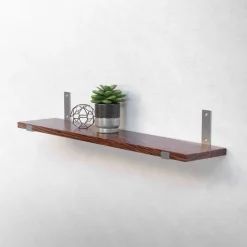 Wandkonsole Regalhalterung 2er Set 200 x 140 mm Grau Stahl ML-Design-ECD Germany Clearance