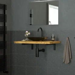 Wandkonsole Regalhalterung 2er Set 400 x 150 mm schwarz aus Stahl ML-Design-ECD Germany Hot