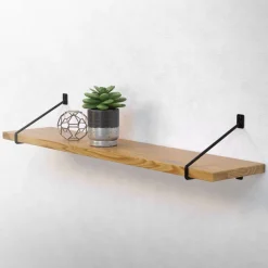 Wandkonsole Regalhalterung 2er Set 220 x180 mm Schwarz aus Stahl ML-Design-ECD Germany New