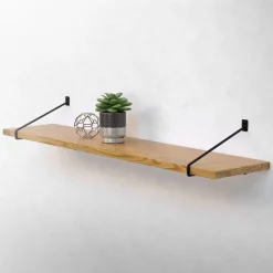 Wandkonsole Regalhalterung 2er Set 265 x180 mm Schwarz aus Stahl ML-Design-ECD Germany Sale