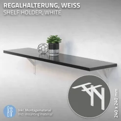 Wandkonsole Regalhalterung 2er Set 240 x 240 mm Weiß aus Aluminium ML-Design-ECD Germany