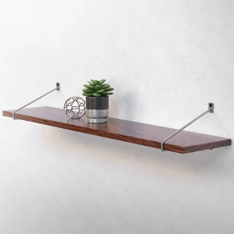 Wandkonsole Regalhalterung 2er Set 265 x 180 mm Grau aus Stahl ML-Design-ECD Germany