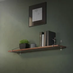 Wandkonsole Regalhalterung 2er Set 265 x 180 mm Grau aus Stahl ML-Design-ECD Germany