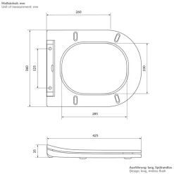 Wand-WC Hänge Toilette aus Keramik Matt Schwarz 54 cm lang Spülrandlos mit Nanoversiegelung & Softclose Luxebath-ECD Germany Sale