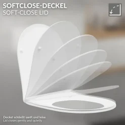 Wand-WC Hänge Toilette aus Keramik 54 cm lang Spülrandlos mit Bidet, Nanoversiegelung & Softclose Luxebath-ECD Germany