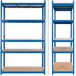 Werkstattregal 200x100x60 cm blau aus MDF Holzfaserplatte und Metall belastbar bis 875 kg-ECD Germany Outlet