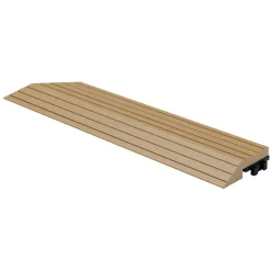 WPC Abschlussleiste 38x2x7,5 cm für WPC Bodenfliese Ecke links Teak ML-Design-ECD Germany Best