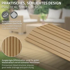 WPC Abschlussleiste 30x2x7,5 cm für WPC Bodenfliese gerade Teak ML-Design-ECD Germany Clearance