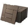 WPC Terrassenfliesen 30x30 cm 11er Set für 1m² Dunkelbraun in Holzoptik Mosaik mit Drainage und Klicksystem-ECD Germany