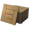WPC Terrassenfliesen 30x30 cm 11er Set für 1m² Teak in Holzoptik Mosaik mit Drainage und Klicksystem-ECD Germany Best