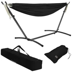 XXL Hängematte mit Stahlgestell bis 250 kg Schwarz inkl. Tragetasche ML-Design-ECD Germany Online